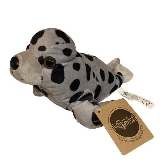 Lollyplush Gray & Black Spotted Seal Plush Toy 9" Recycled Materials Petting Zoo - Picture 4 of 7